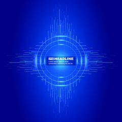 Obraz premium Luminescent dot coil with ray Internet technology vector background