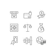 Obraz premium Finance icons set. Finance pack symbol vector elements for infographic web