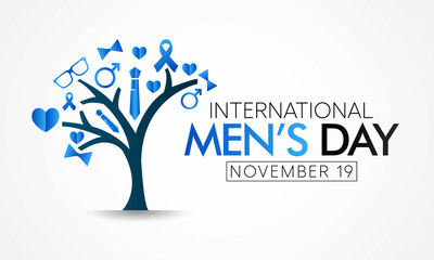 Obraz premium International Men's day (IMD) is observed every year on November 19, to recognize and celebrate the cultural, political, and socioeconomic achievements of men. Vector illustration