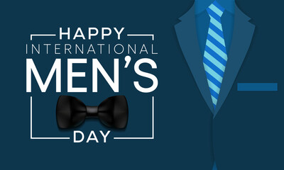 International Men's day (IMD) is observed every year on November 19, to recognize and celebrate the cultural, political, and socioeconomic achievements of men. Vector illustration
