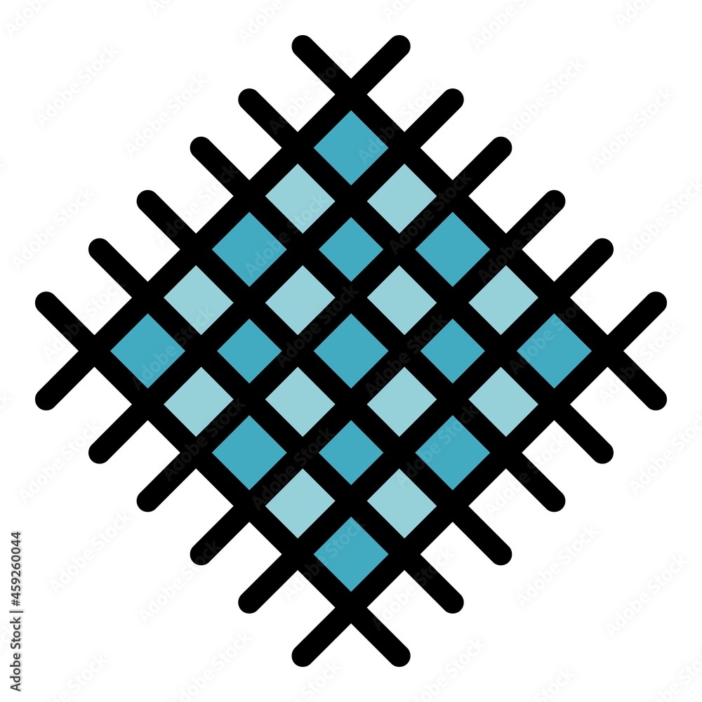Poster metal net icon. outline metal net vector icon color flat isolated
