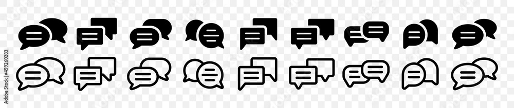 Aufkleber chat message icon collection. conversation symbol. speech bubble icon set.