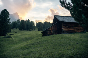 Huts near Sass de Putia