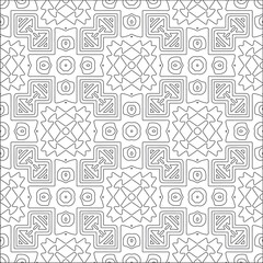 Vector pattern with symmetrical elements . Repeating geometric tiles from striped elements. black patterns.