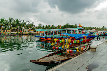 Fototapeta na wymiar Tourist Boats at River 