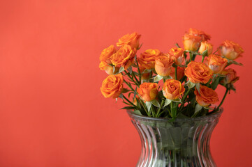 オレンジ色のバラ