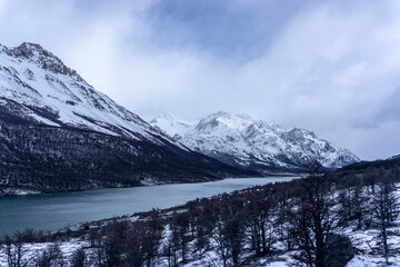 Obraz premium Trekking around Mount Fitz Roy in Los Glaciares National Park