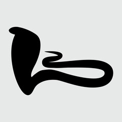 Cobra Silhouette, Cobra Isolated On White Background