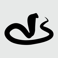 Obraz premium Cobra Silhouette, Cobra Isolated On White Background