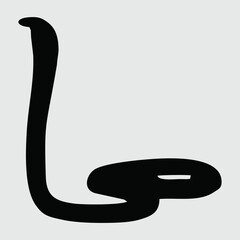 Cobra Silhouette, Cobra Isolated On White Background