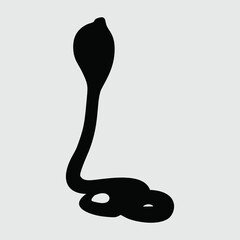 Cobra Silhouette, Cobra Isolated On White Background