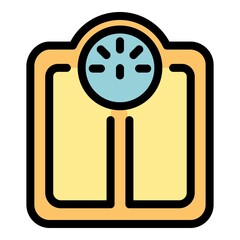Weight scale icon. Outline weight scale vector icon color flat isolated