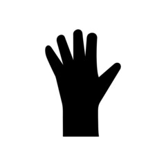 Latex rubber glove. Silhouette vector clipart. Illustration and icon on white blank background.