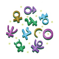 Obraz premium Illustration of numerological symbols of planets