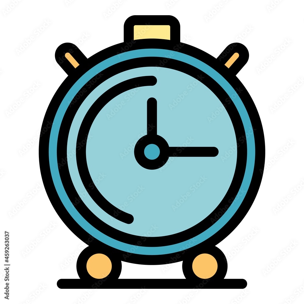 Poster timer icon. outline timer vector icon color flat isolated