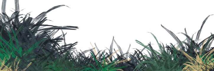 Abstract painting art with grass texture paint brush for presentation, website background, banner, wall decoration, or t-shirt design.