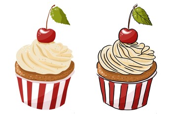 cupcake with cherry