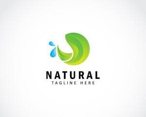 nature circle logo creative water drop design modern