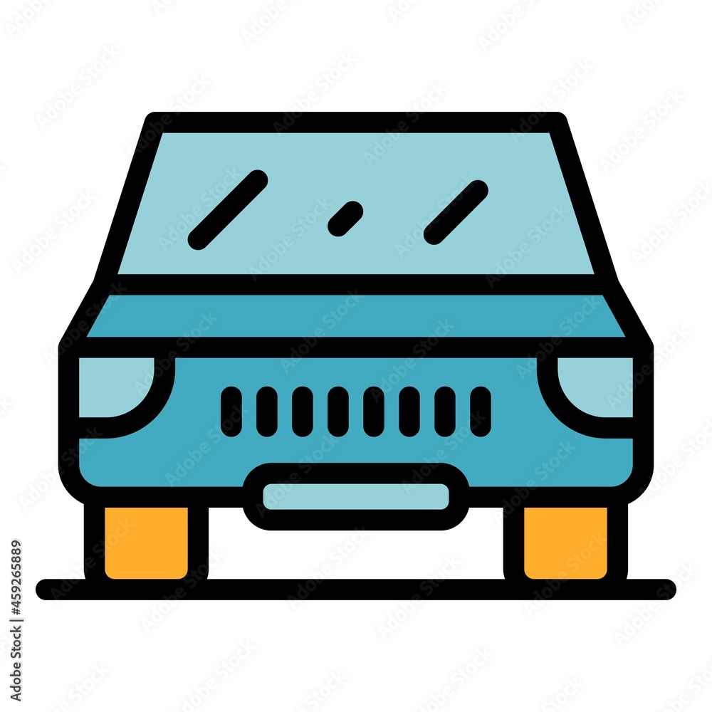 Wall mural Car road hitchhiking icon. Outline car road hitchhiking vector icon color flat isolated - Wall murals