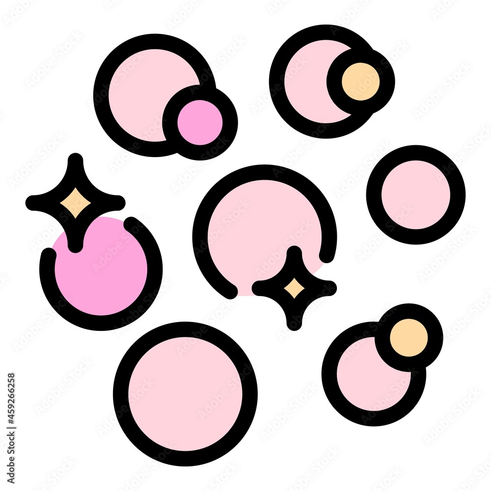 Poster soap bubbles icon. outline soap bubbles vector icon color flat isolated