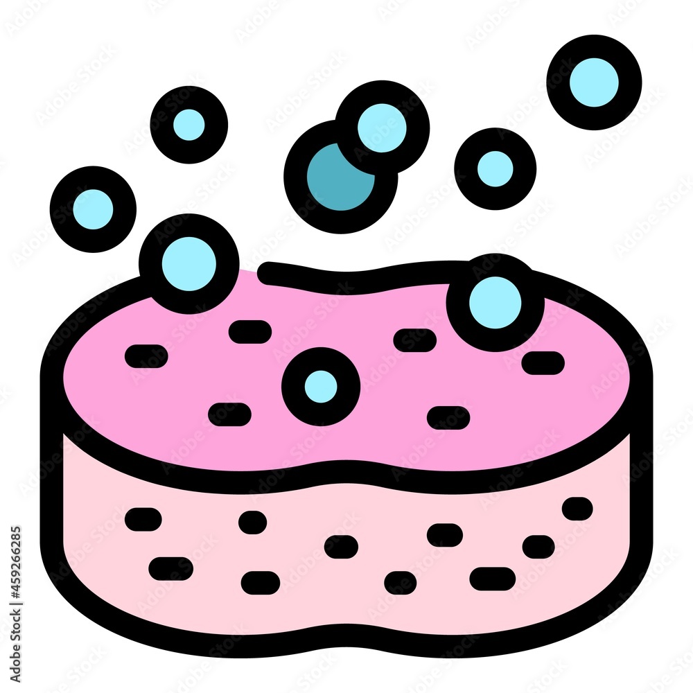Poster soap sponge icon. outline soap sponge vector icon color flat isolated