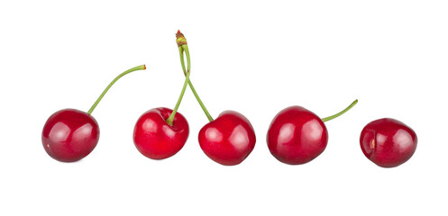 Sweet cherry fruits isolated on a white background