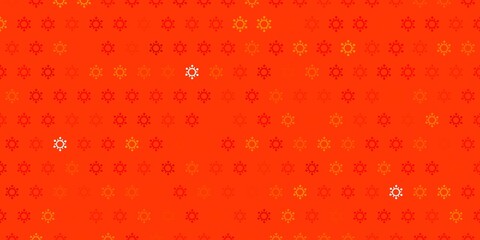 Dark orange vector backdrop with virus symbols.