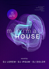 Neon club flyer. Electro dance music. Trance party dj. Electroni