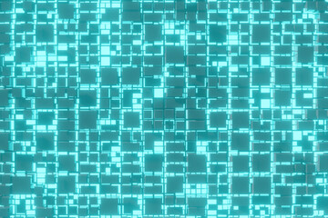 Abstract background of a technology surface with luminous parts. 3D rendering