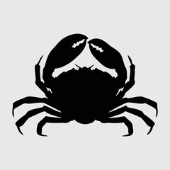 Crab Silhouette, Crab Isolated On White Background