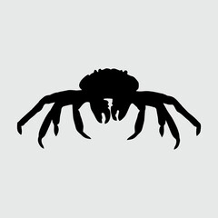 Crab Silhouette, Crab Isolated On White Background