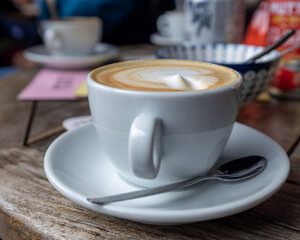 cappuccino on a terrace  