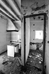 Kitchen of abandoned building of the mines of Rodalquilar village