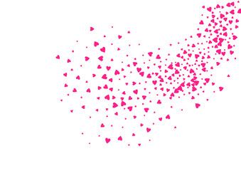 Pink Heart Vector White Backgound. Cut Hearts