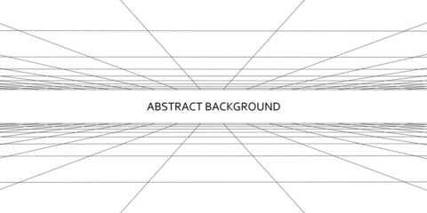 Vector perspective grid. Digital cyberspace. Network connection structure. White background concept. Vector illustration for website.