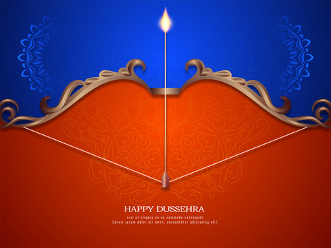 Happy Dussehra festival background with stylish bow