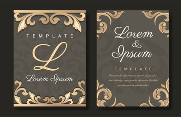 Hand drawn luxury wedding invitation design or card templates for wedding, vector invitation card template.