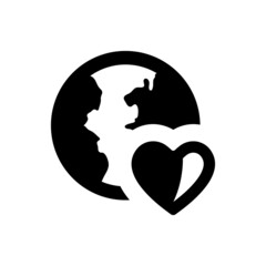 Fototapeta premium Earth love icon
