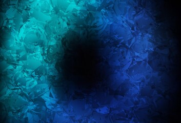 Dark BLUE vector natural background with roses, flowers.