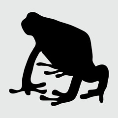 Frog Silhouette, Frog Isolated On White Background