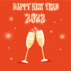 Happy New Year 2022 shines