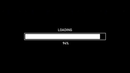 Loading buffer progress bar. White download interface. Load status indicator from 0 to 100% percent.