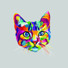 Pop Art illustration of a cat