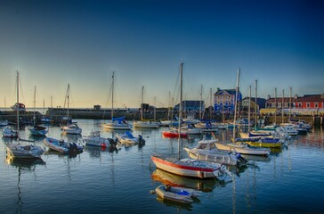 Aberaeron Harbor West Wales UK