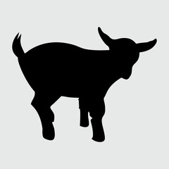 Naklejka premium Goat Silhouette, Goat Isolated On White Background