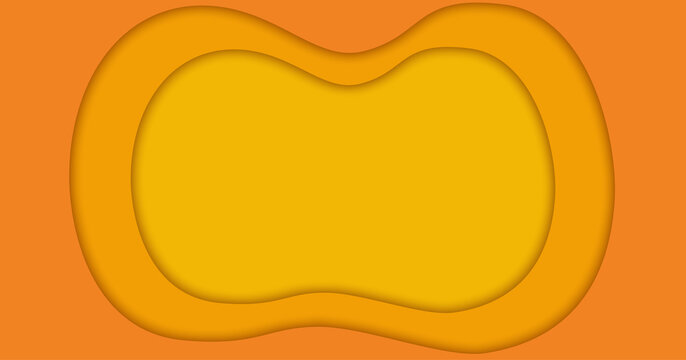 Happy halloween and paper cut style background concept.Abstract pumpkin on orange  background and copy space with text.Vector and Illustration.