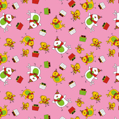 cute chicken pattern background wallpaper vector illustration editable