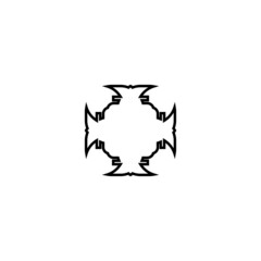 Christian cross line icon. Simple style christian religion poster background symbol. Logo design element. T-shirt printing. Vector for sticker.