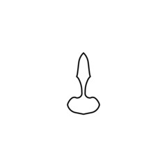 Dildo line icon. Simple style erotic shop poster background symbol. Erotic shop logo design element. T-shirt printing. Vector for sticker.