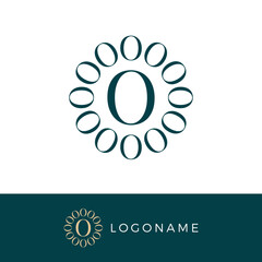 O Logo Abstact Elegant Monogram Logo. Letter O Abstract Typographic Icon. Symbol Lettering Sign. 0 Luxury Alphabet. Modern, Elegant, Luxury Style